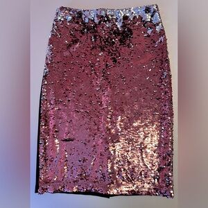 NY&C Pink and silver Sequin skirt with black knit back. Size M.  Never worn. NYT